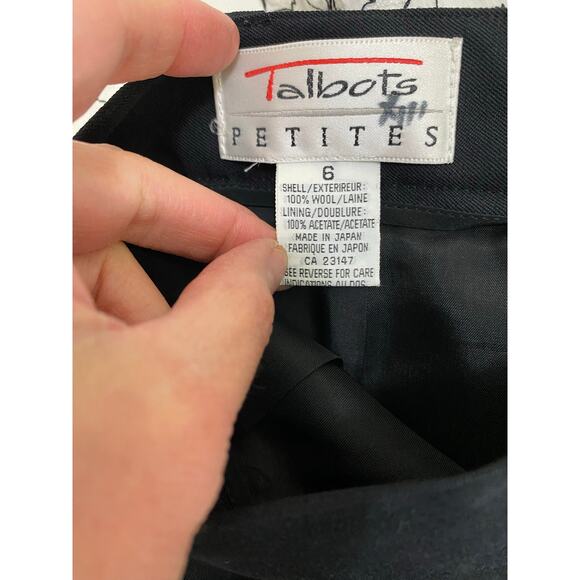 Talbots Petites Women's 6 Black Lined 100% Wool Straight Midi Skirt - Picture 3 of 6